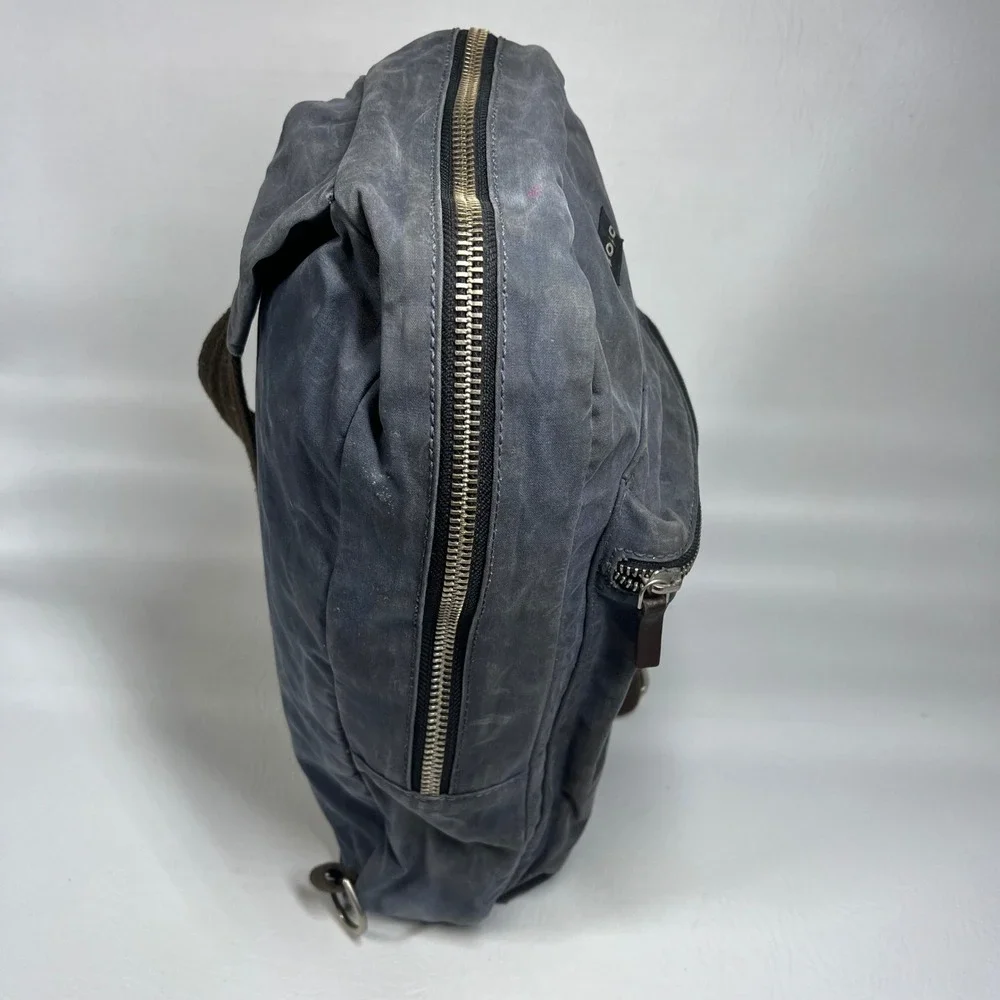 Kolo Bag Company Organic Cotton Waxed Canvas Sling Backpack Blue Gray Crossbody